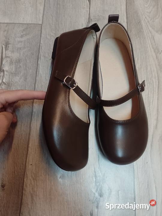 40 Brązowe Baleriny wieczorowe z zapięciem na Kraków sprzedam