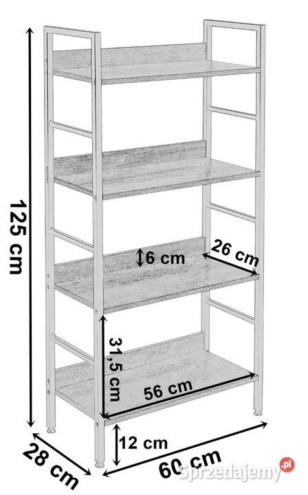 Regał Loftowy Biurowy Nowoczesny z charakterem