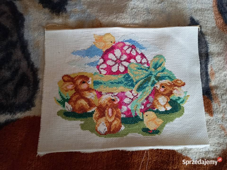 Obraz haft krzyżykowy Zajączki Cieszanów