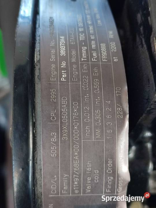 Silnik 6TAA830 HOLLAND TG230 Wilkowo