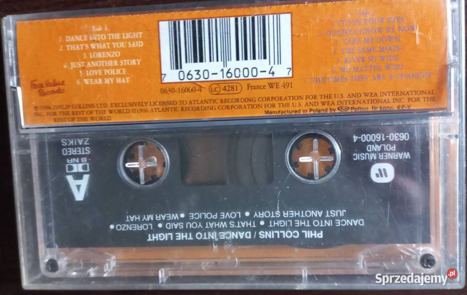 Phil Collins Dance Into The Light Warner Polton