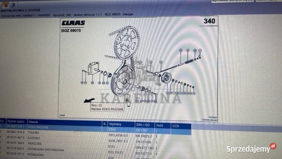 Claas lexion koło pasowe 1916231 claas Jastrzębniki