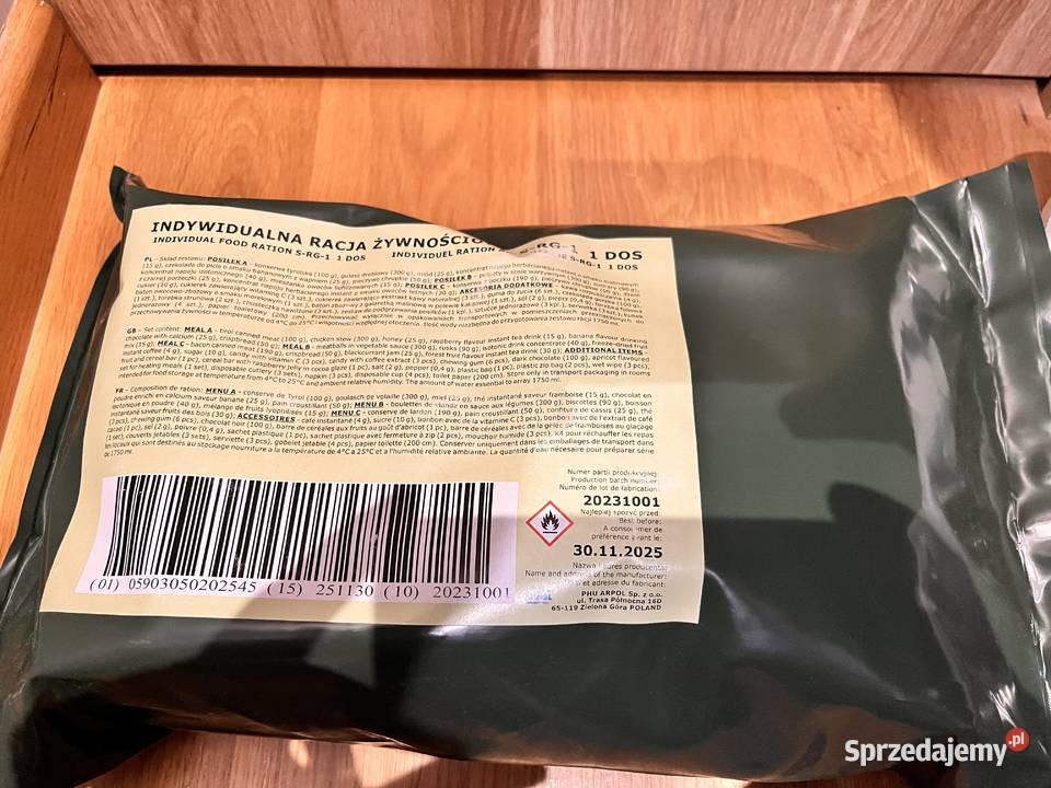 Dzienna racja żywnościowa SRG duża kompletna na Warszawa sprzedam