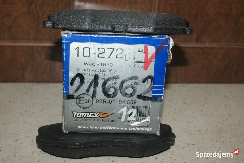 10272 TOMEX brakes KLOCKI HAMULC SKODA FAVORIT Białobrzegi