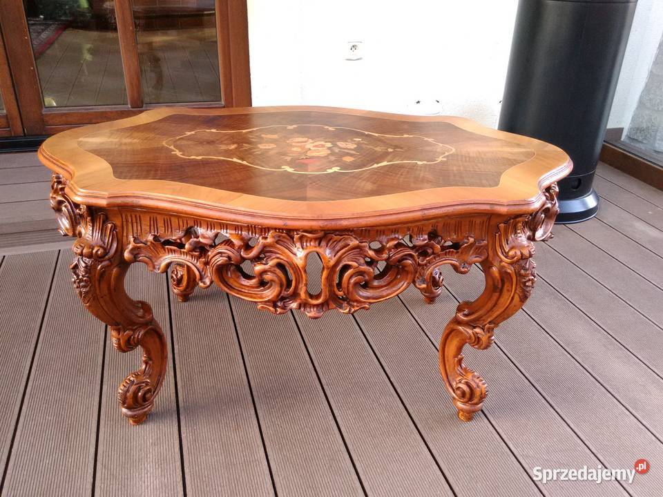 Stolik Barokowy Rzeźbiony Antyk Kluki