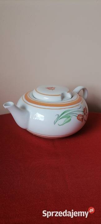 Dzbanek porcelanowy Płaski Tulipan Antyki, Sztuka, Kolekcje