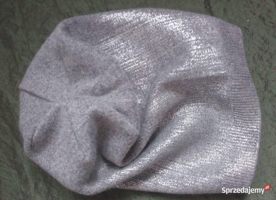 Czapka srebrna Damska r LXL Elegancka gat I NOWA Dla kobiet