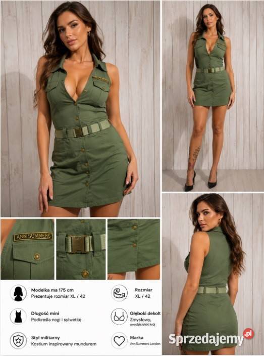 Sexi sukienka mini kostium militarny Ann Summers Częstochowa