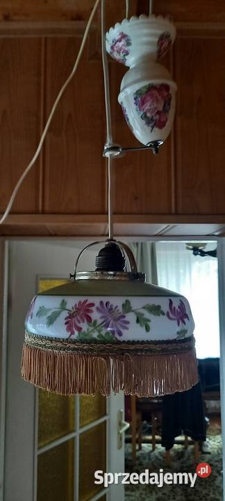 Lampa wisząca z kloszem i przeciwwagą do kuchni Antyki Skierniewice