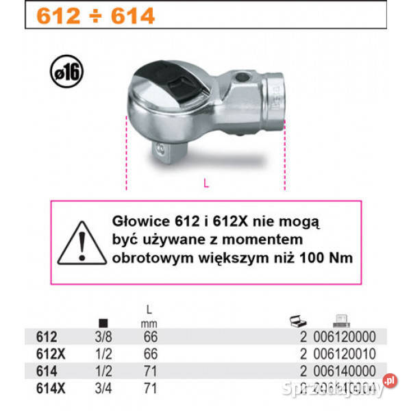 Głowice z dwukierunkowym mechanizmem BETA 614 Oświęcim