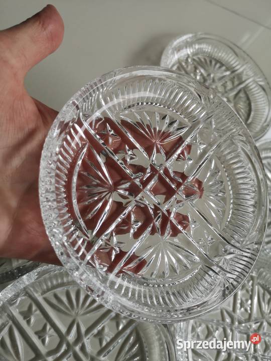Zestaw talerzyków deserowych kryształowe vintage Porcelana i szkło Toruń