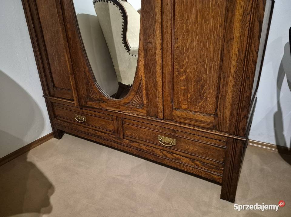 Stara szafa secesyjna garderobiana dębowa z Sypniewo sprzedam