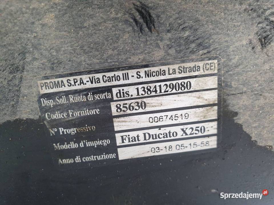 MECHANIZM KOŁA ZAPASOWEGO PEUGEOT BOXER III kujawsko-pomorskie Lipno