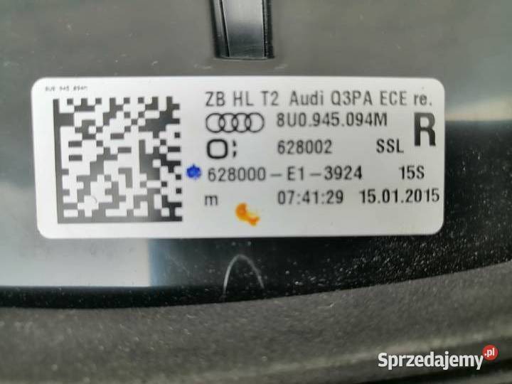 AUDI Q3 8U LIFT LAMPA PRAWA TYŁ W KLAPĘ TYLNA osobowe Lampy tylne lubelskie
