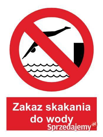 Naklejka BHP Zakaz skakania do wody GC060 małopolskie Kamionna