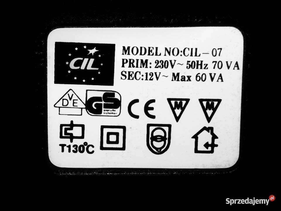 Zasilacz transformatorowy CIL07 AC 12 V 5 A 60 W Części i akcesoria Bydgoszcz