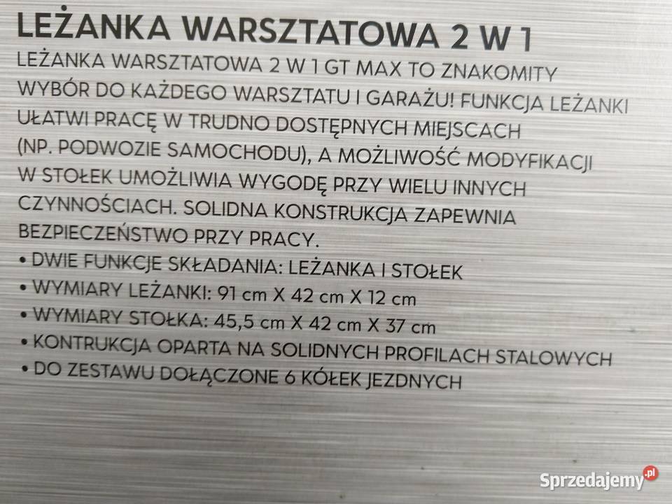 NAJTANIEJ Leżanka Warsztatowa Stołek Podpórka śląskie Zabrze