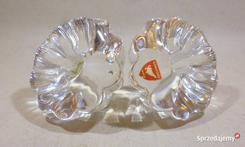 Świeczniki Kryształowe Orrefors Porcelana i szkło śląskie