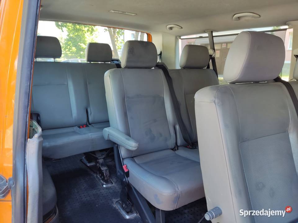 Long VW T5 r2007 poj 19tdi 9osob3 rzędy siedzeń garażowany Elbląg