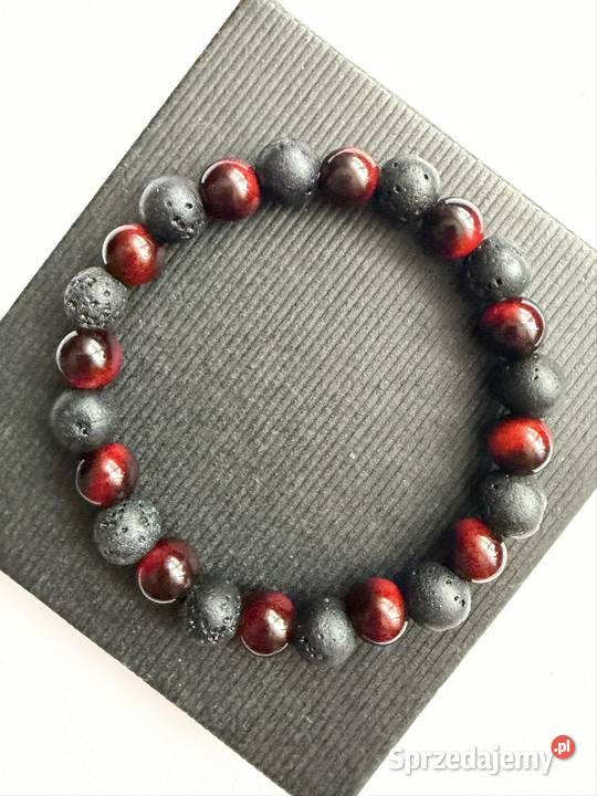 Bransoletka z lawy i ceramiki Łomża