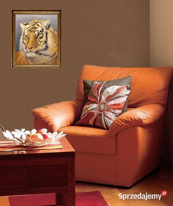 Obraz olejny Tygrys odcienie brązowego Dekoracje i ozdoby Lublin