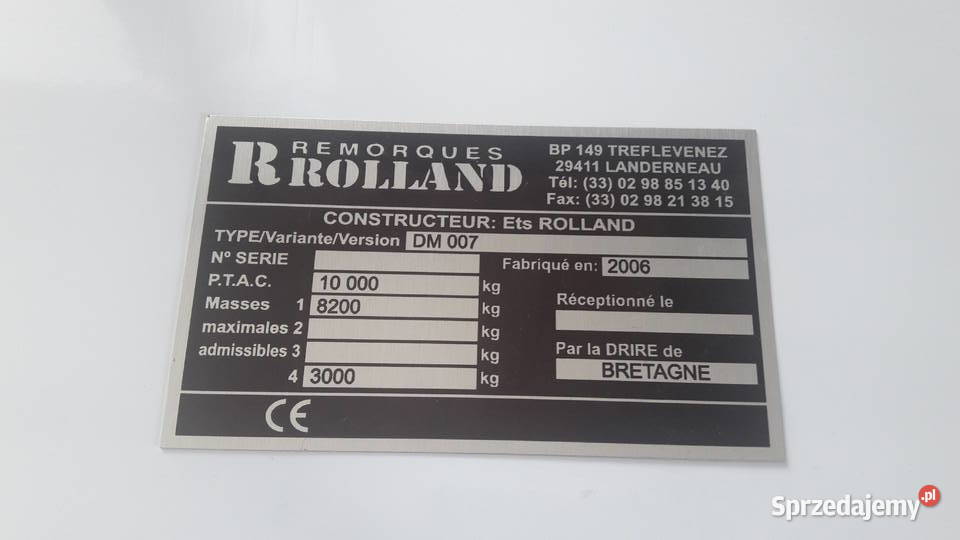 Tabliczka znamionowa Rolland Wola Wiewiecka