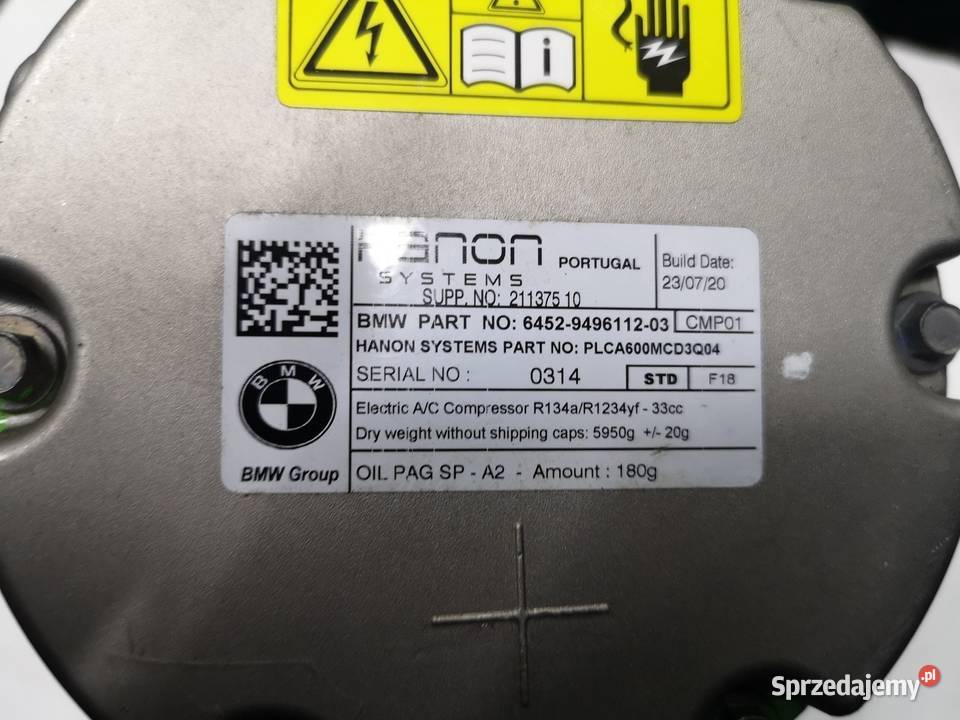 Kompresor klimatyzacji BMW Hanon Sprężarka osobowe Kalisz