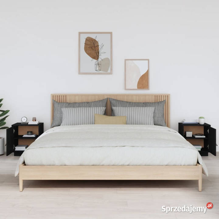 Szafki nocne 2 czarne 40x34x45 lite drewno Warszawa sprzedam