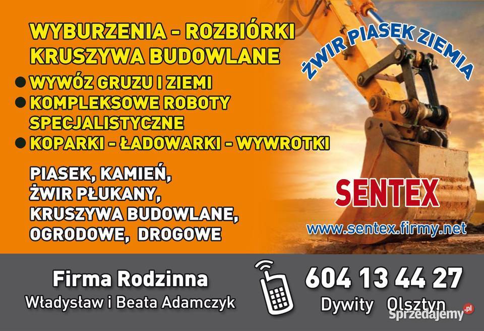 sprzedaż transport kruszywa piasek żwir warmińsko-mazurskie Dobre Miasto