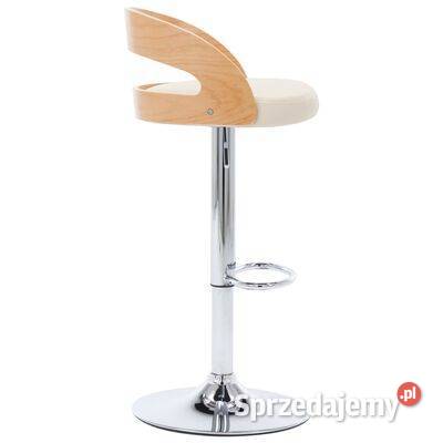 vidaXL Stołki barowe 2 kremowe ekoskóra i gięte Stołki i taborety mazowieckie