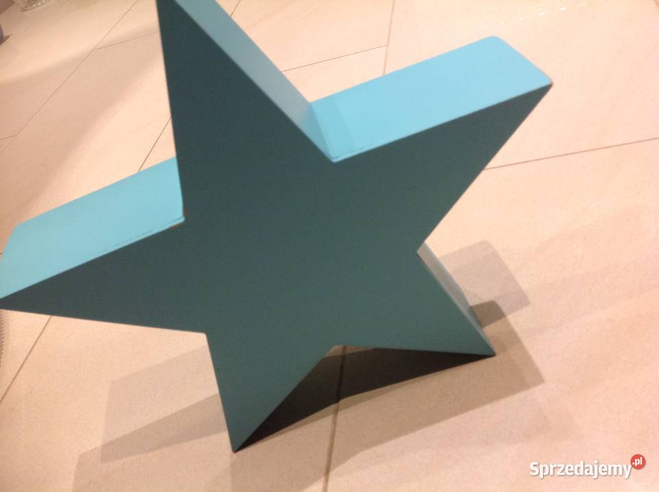 Gwiazda Drewniana Niebieska Dekoracja Nowa Sól