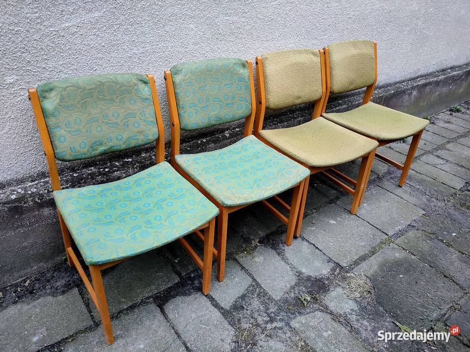Krzesła z epoki PRL model 200213B Bystrzyca Kościan