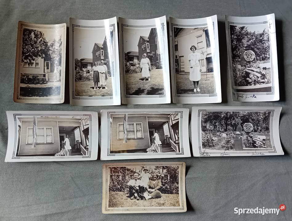 Zestaw 4 fotografii rodzinnych polonia z USA wielkopolskie Koźminek sprzedam