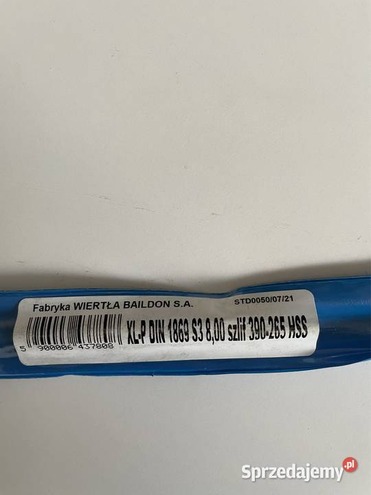 Wiertło ekstra długie Baildon XLP fi 8 szlif łódzkie Czarnożyły sprzedam