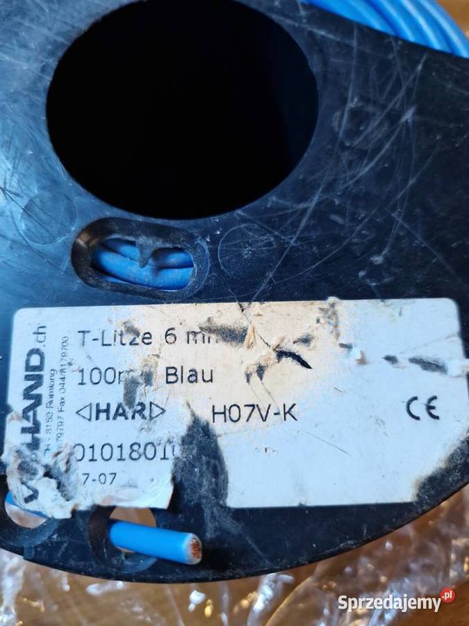 Przewód kabel linka LGY H07VK 6mm2 niebieski Szczebrzeszyn sprzedam
