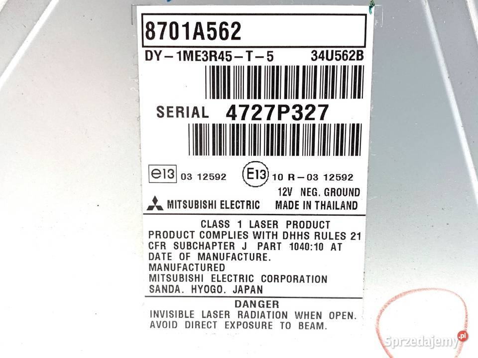 RADIO MITSUBISHI ASX 8701A562 ODTWARZACZ sprzedam