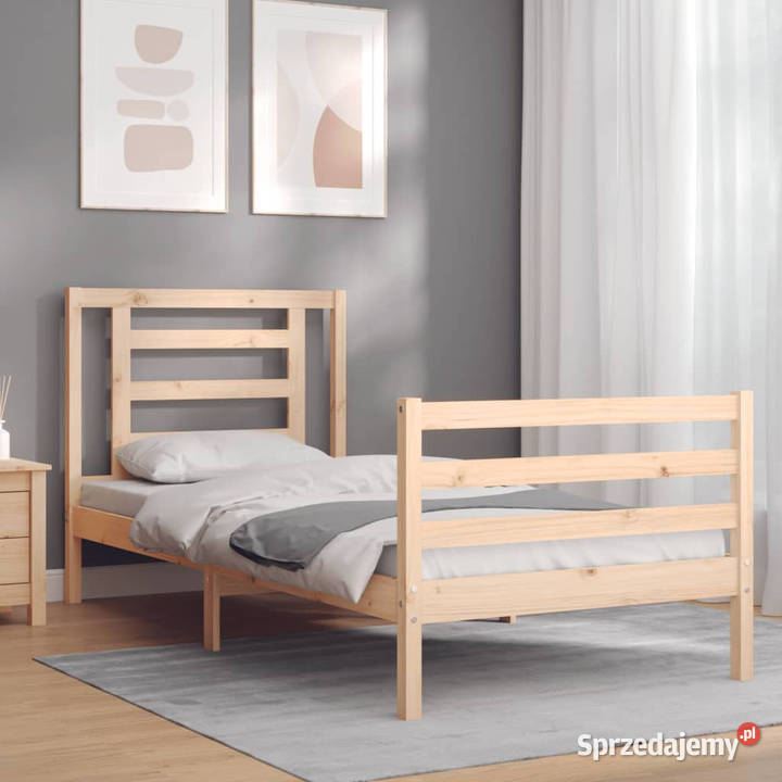 Rama łóżka z wezgłowiem lite drewno 90x200 Warszawa