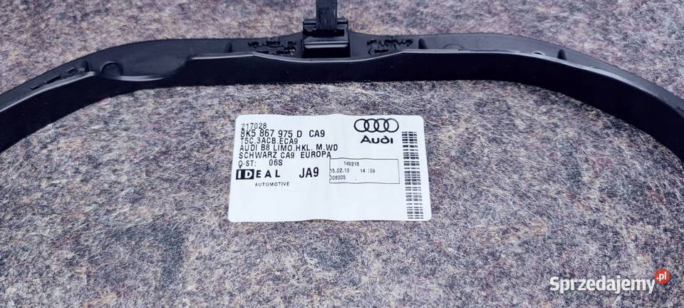 TAPICERKA KLAPY TYL AUDI A4 B8 SEDAN 8K5867975D Klapy bagażnika Przystajń