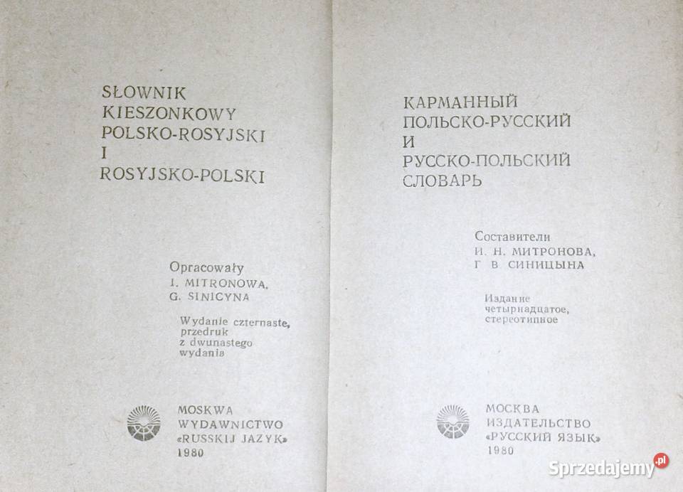 Słownik polsko rosyjski rosyjsko polski Chełm sprzedam