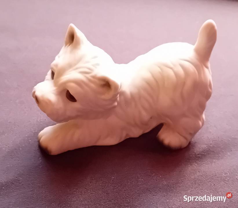 Figurka z porcelany biskwitowej pies West