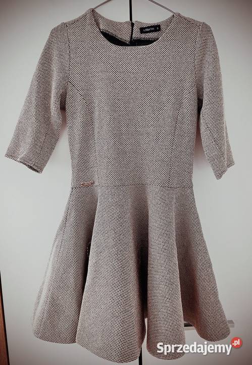 Elegancka złotawa sukienka SMorris rozmiar S Rozkloszowana  Nysa