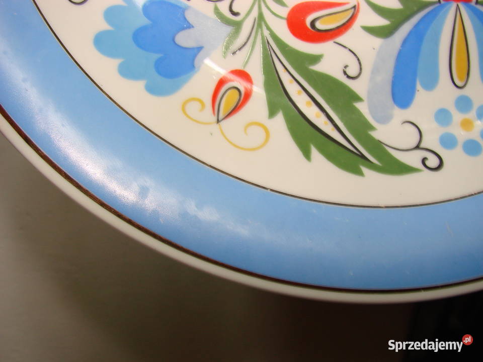 Lubiana wzór kaszubski talerz PRL Pruszcz Gdański