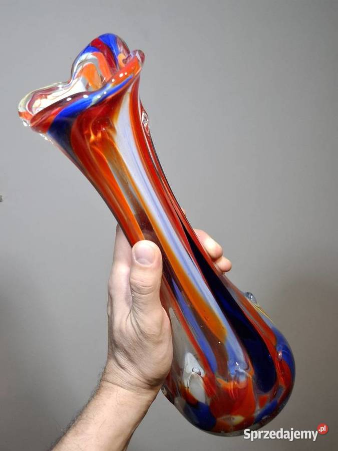 Szklany wazon flakon szkło barwione retro Kraków