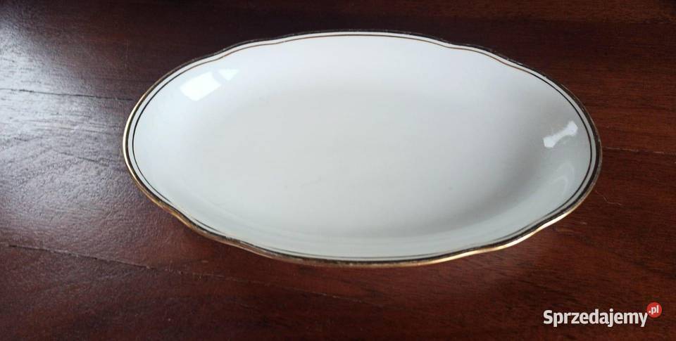 Półmisek Kahla Biała porcelana ze złoceniami 35 Gdańsk