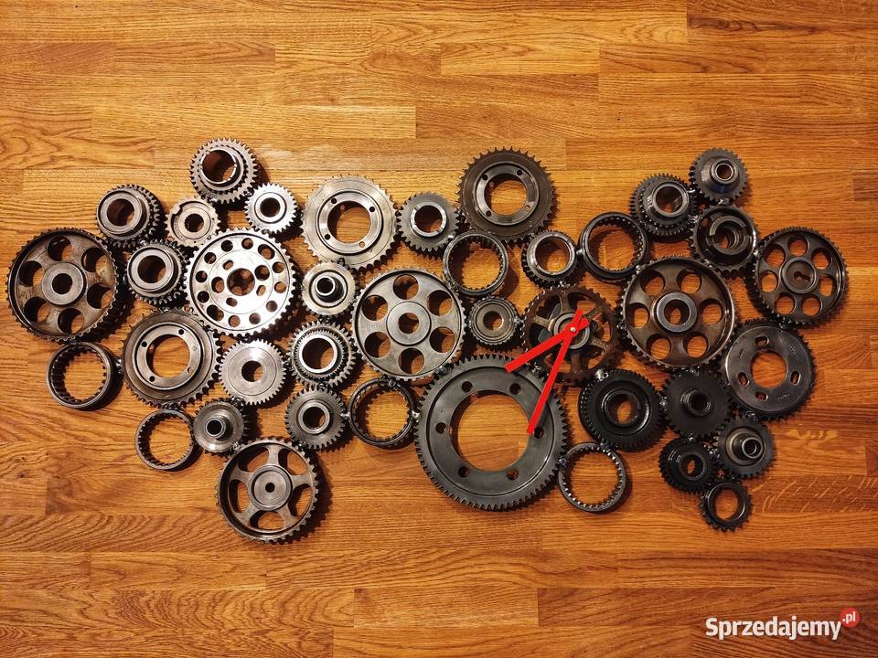 Zegar ścienny zębatki handmade industrialny Ruda Śląska