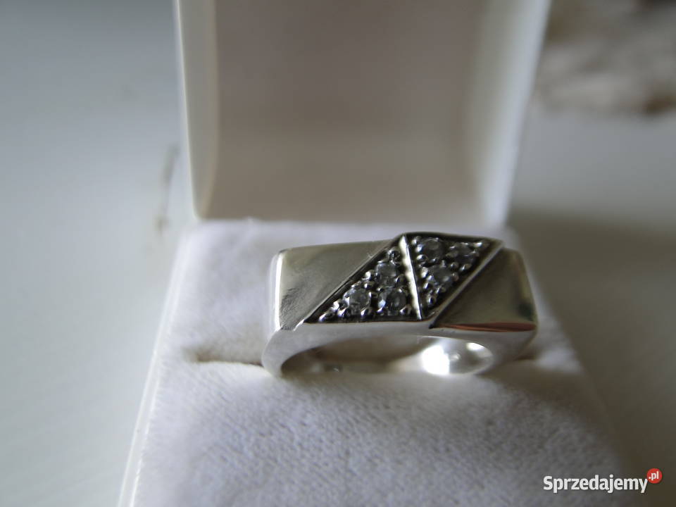 Solidny pierścieńsygnet srebro 925 srebro Pierścionki Warszawa