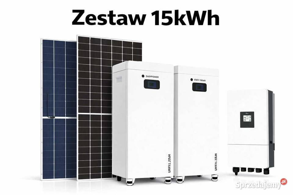 Zestaw budżetowy 15kWh LV panele inwerter 3 fazy sprzedam