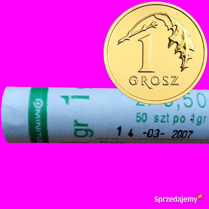 1 gr groszy 2007 Mennicze Rolka Bankowa Numizmatyka Warszawa