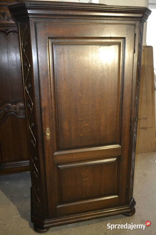 szafa jednodrzwiowa rzeźby lity dąb Będzin