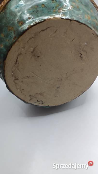 Ceramiczny wazon artystyczny szmaragdowy Zamość